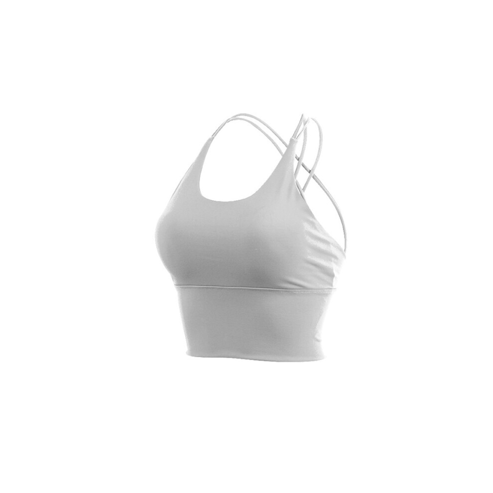Soutien-gorge de sport à bretelles fines croisées dans le dos - Sous-vêtements de yoga - Blanc M