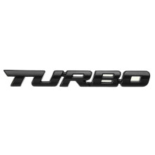 Turbo 3D metall bildekaler Bokstäver Badge Sticker för Auto Body Bakre baklucka SVART FÄRG