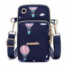 Damen Nylon Mini Handytasche Tragbare Freizeit Wasserdichte Umhängetasche Armtasche BLUEBALLOON FARBE