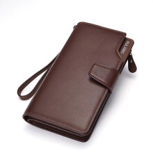 Herren PU Leder Business Lange Brieftasche Kreditkarten-Organizer Brieftasche mit 21 Kartenfächern Handytasche