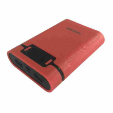 4x18650 Batterij Dubbele USB LED Display Oplader Powerbank Case Box DIY Kit Rode Kleur
