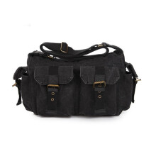 Herren Große Kapazität Messenger Outdoor Schulter Crossbody Tasche SCHWARZ FARBE