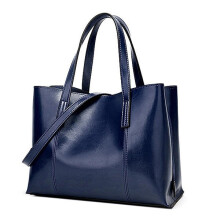 Damen PU-Leder Casual Handtasche Große Kapazität Tote Bag Solide Umhängetasche