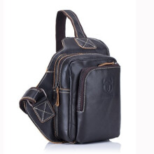 Männer PU Leder Sling Bag Business Casual Outdoor Brust Umhängetasche für Ipad Mini