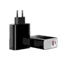 2 STÜCKE 45 W Speed PPS Intelligentes Power-off Digital Display Schnellladegerät PD3.0 + QC3.0 Typ-C + USB-Ladegerät SCHWARZE FARBE