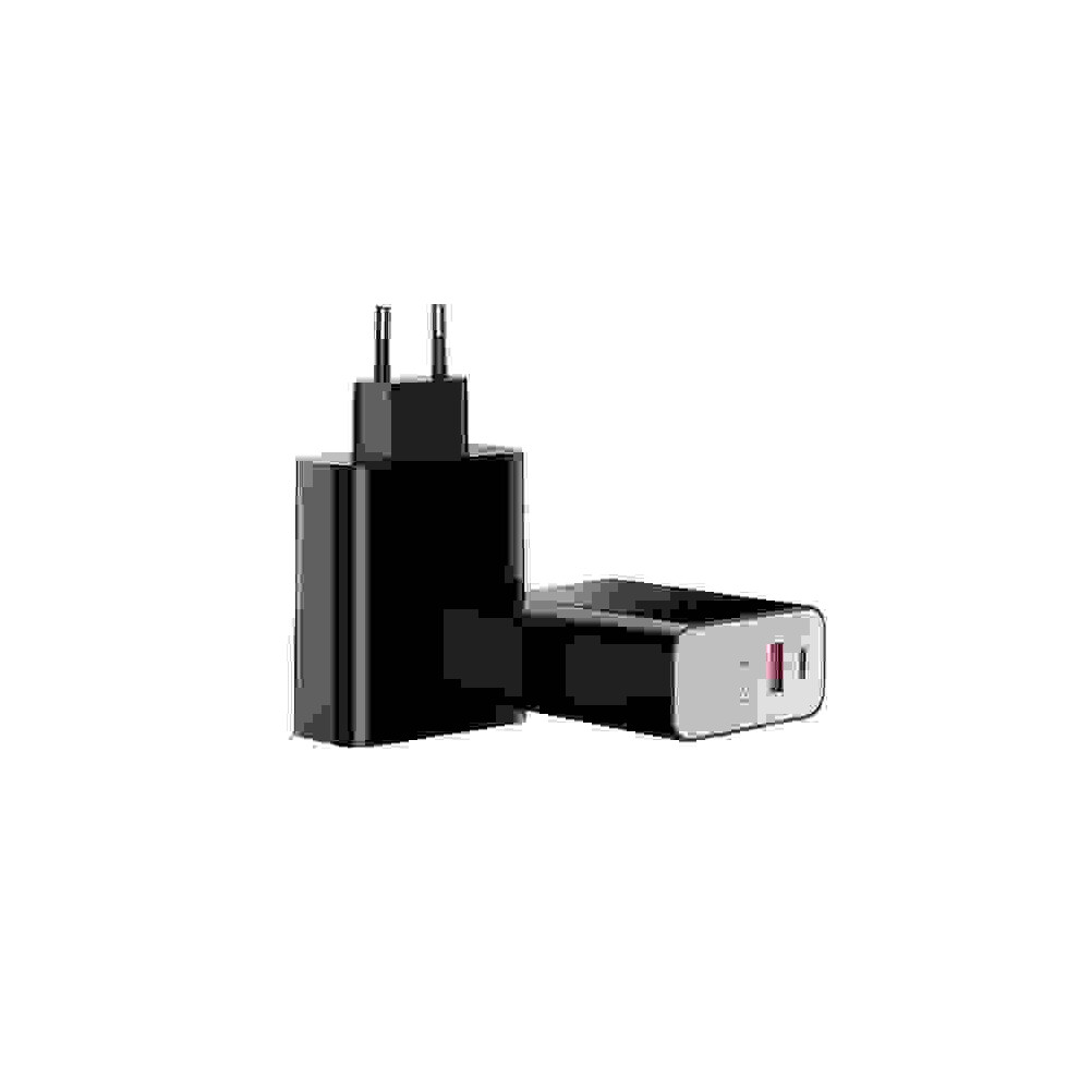 2 Stuks 45W Speed Pps Smart Power Off Digitaal Display Snellader PD3.0 + QC3.0 Type-C + Usb-Lader Zwarte Kleur-image