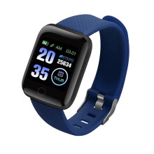 116N USB-Lade-Herzfrequenz-Blutdruckmessgerät Multisport-Modi Smart Watch BLAU FARBE