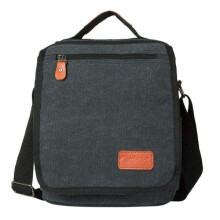 Lässige Herren Canvas Umhängetasche Schultertasche SCHWARZ