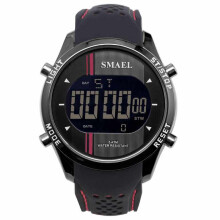 Digitaluhr LED Herren Sport Outdoor Silikonarmband Militär Männlich Armbanduhr ROT