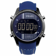 Digitale Uhr LED Männer Sport Outdoor Silikon Strap Military Männlichen Armbanduhr BLAU FARBE