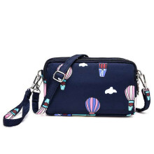 Damen Nylon Bunte Multi-Level Casual Geldbörse Schultertasche Messenger Bag Crossbody Bag BLAU FARBE