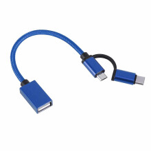 3 STÜCKE 2in1 OTG Typ-C Micro USB Datenkabel für Samsung S10 9 Xiaomi Redmi Note8 LG HUAWEI BLAU FARBE
