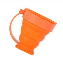 3 Stück Tragbarer Faltbarer Silicagel 5 Farboptionen Zahnbürstenhalter Tasse Reisegetränk Waschbecher ORANGE FARBE
