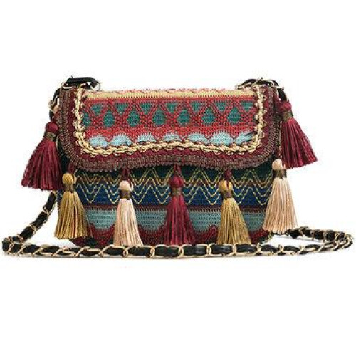 Γυναικείες τσάντες ώμου Tassel Bohemian Τσάντες χιαστί Τσάντα ταξιδιού Κόκκινο χρώμα