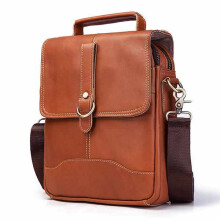 Herren Echtleder Outdoor Business Vintage Große Kapazität Umhängetasche BRAUN FARBE