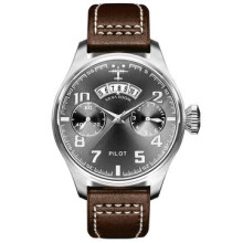 VA-2092 Datumsanzeige Dekoratives Zifferblatt Herren Armbanduhr Casual Style Quarzuhr SCHWARZ-BRAUN FARBE