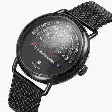 Einzigartiges Design Herren Armbanduhr Edelstahlarmband Kalender Quarzuhr