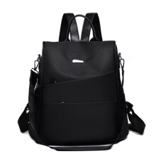 Damen Nylon Wasserdicht Große Kapazität Reine Farbe Handtasche Rucksack