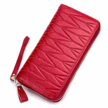 Damen RFID Antimagnetisch Echtleder Multi-Slots 36 Kartenfächer Kartenhalter Lange Geldbörse