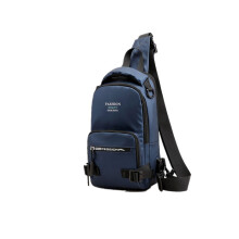 Herrenmode, wasserdicht, leicht, Sport-Brusttasche, Rucksack mit USB-Ladeanschluss, DUNKELBLAU