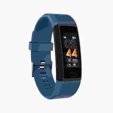 118 Plus 1,14 Zoll IPS-Farbbildschirm Herzfrequenz-Blutdruck-O2-Monitor USB-Direktlade-Smartwatch BLAU