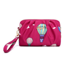 Damen Nylon Wasserdicht Print Clutch Bag Handtasche 5,5 Zoll Telefon Tasche ROSA FARBE