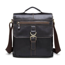 Herren Business Echtleder Casual Kaffee Messenger Crossbody Bag Handtasche Aktentasche DEEP COFFEE FARBE