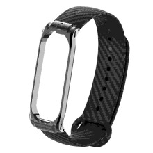 Ersatz-TPU-Uhrenarmband mit Kohlefaser-Dekoration für Xiaomi Mi Band 4 Smart Watch, SCHWARZE FARBE