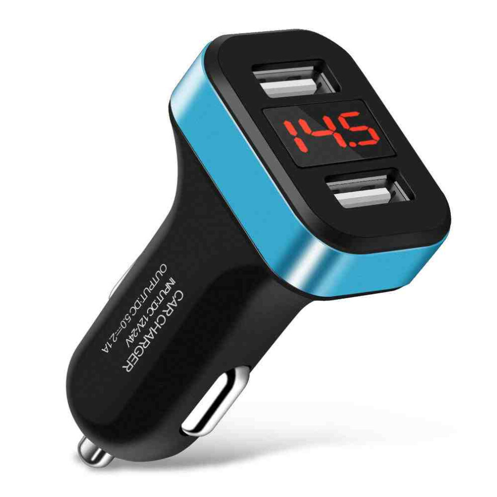 Cargador De Coche Usb De Carga RáPida 3.0/2.0 Para Iphone Xs Max Y Samsung (2 Unidades), Color Blanco, Negro Y Azul.-image