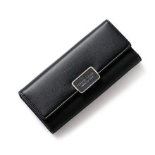 Große Kapazität Damen Pu Leder Casual Brieftasche Handy Brieftasche SCHWARZ FARBE