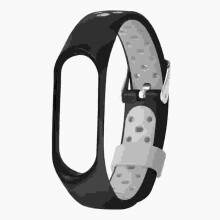 Geeignet für Xiaomi 3 Xiaomi 4 Zweifarbiges Silikonarmband mit rundem Loch und atmungsaktivem Uhrenarmband mit rundem Loch