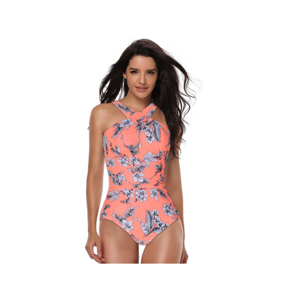 (2XL) Maillot de bain sexy avec ventre croisé en V profond pour femme - 2 Xl