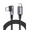 Cable de carga rápida UGREEN USB-C a USB-C en ángulo, 60 W PD, 3 m - Negro 1