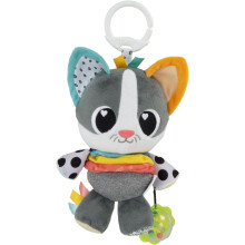 Millie the Cat, Clip and Go Baby Pram Toy with Multiple Textures, Rattle, Crinkle Ears, Satin Ribbons, Sensory Toys for Babies from 0+ Months