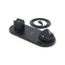 4-in-1-Multifunktions-Wireless-Ladegerät, kabelloses Laden ist geeignet für Mobiltelefone, Kopfhörer und Uhren, Schwarz
