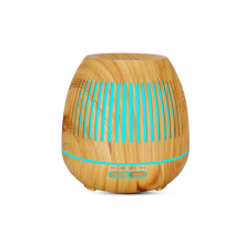 400ml Schlafzimmer Hohl Leucht Luftbefeuchter Holzmaserung Mini Luftbefeuchter Luftreiniger Aroma Diffusor-Licht