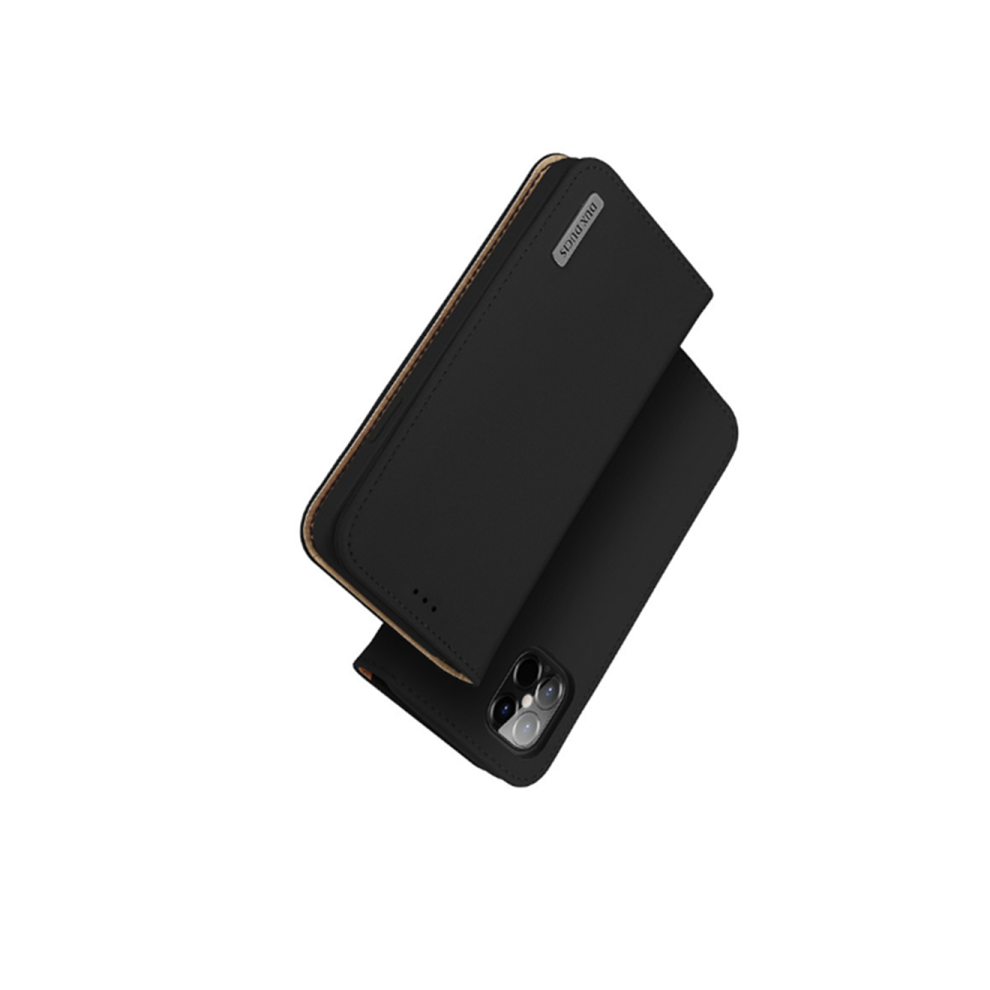 Dtrade 1PCS Étui de Protection en TPU pour Cartes Portefeuille en Cuir pour IPhone 12 Pro Max 6,7 Pouces-Noir