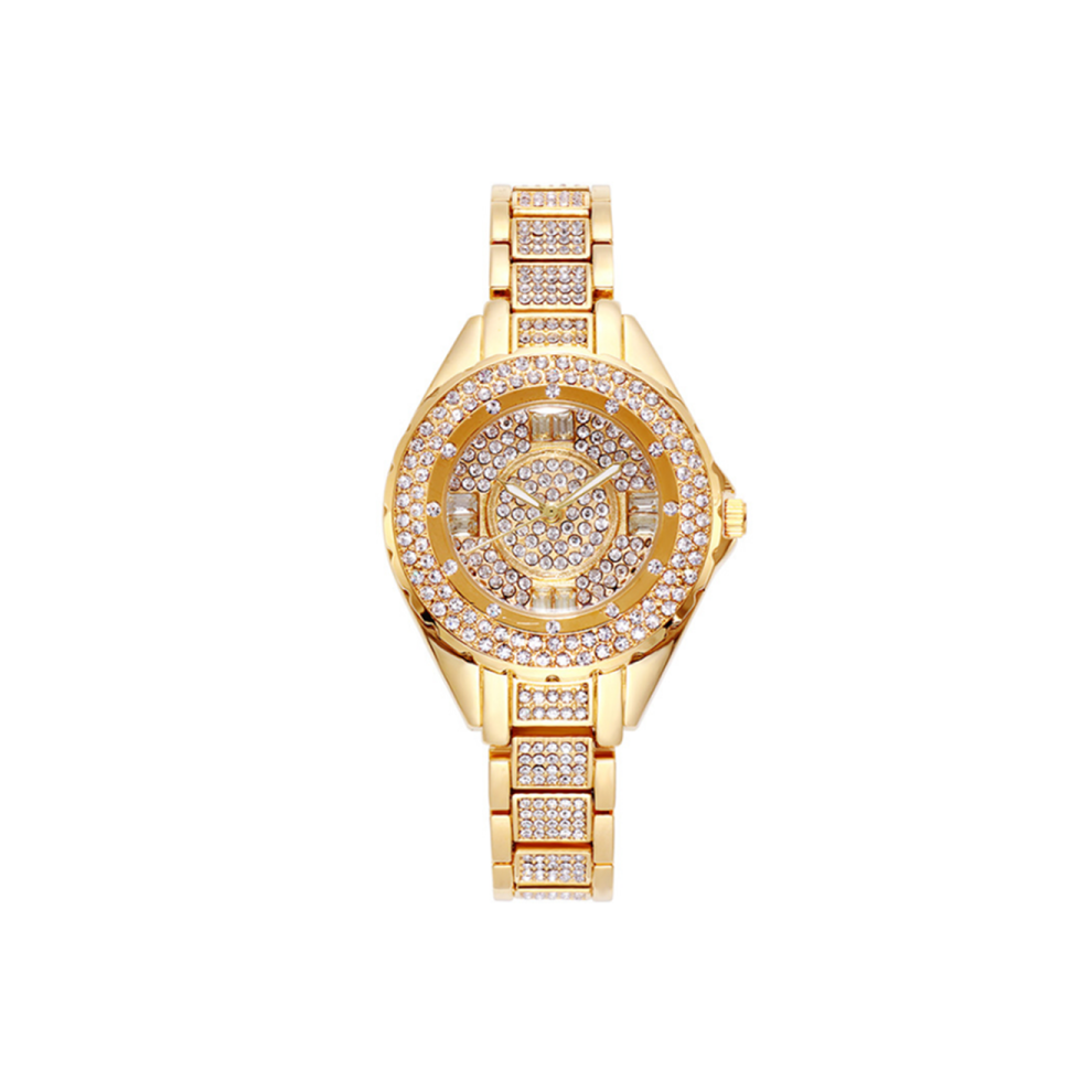 Reloj De Cuarzo Para Mujer, Estilo Retro, Con Correa De Acero, Brillante, Con Estrellas, Resistente Al Agua, 52014#-image