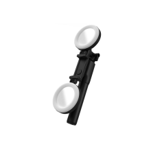 R12 Dual-Lampe Integrierter Stativständer Selfie Stick Bluetooth Fernbedienung Multifunktionaler Beauty Selfie Stick