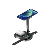 Y5 3-in-1-faltbares kabelloses Ladegerät, 15 W, schnelles Aufladen, kabelloses Mehrzweck-Ladegerät für Uhren, Kopfhörer, Apple-Mobiltelefone