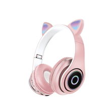 P39M Niedliches Bluetooth-Headset mit Katzenohren, kabellos, niedliches Cartoon-Headset für Sprachanrufe, Computerspiele