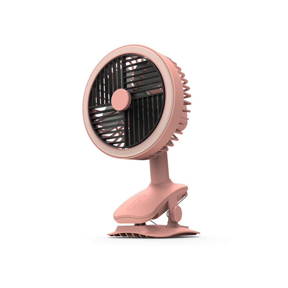W7 2 En 1 Pince Portable Avec Petit Ventilateur éClairé Bureau Trois Vitesses RéGlable Vent Silencieux Grand Ventilateur Sans Brosse-image