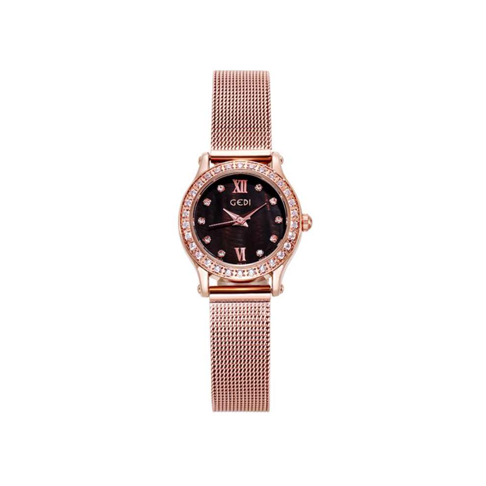 Reloj De Cuarzo Para Mujer, PequeñO Reloj Con Correa De Malla, Estilo Coreano, Moderno, Brillante, Resistente Al Agua, 12036#-image