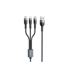 120cm 2A 3 In 1 USB Datenkabel Handy Lade Geflochtene Kabel IOS Android Typ-c Schnittstelle