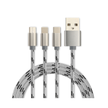 G56 1 Drag 3 Datenkabel USB Geflochtenes Schnelllade-Mobiltelefon Multifunktionales 3-in-1-Ladekabel