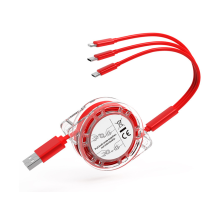 R27 1M 2.1A 1 Drag 3 Handy-Teleskop-Datenkabel Schnelllade-Mehrkopf-Ladekabel