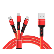 F28 1,2M 3A Handy Stricken 1 Drag 3 Datenkabel 3 In 1 Schnelle Lade- und Ladekabel