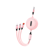 R28 1,1 M 3A 1 Drag 3 Mobiltelefon-Teleskop-Datenkabel Schnelllade-Mehrkopf-Ladekabel