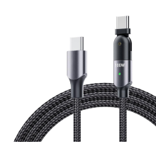 F19 1,2 m Mobiltelefon 180-Grad-Drehung PD 100 W Schnellladedatenkabel Dual-Typ-C-Ladekabel