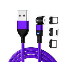 D13 2M 2A Handy-Magnetdatenkabel 540 Grad drehbares Blitzladekabel Geflochtenes Ladekabel